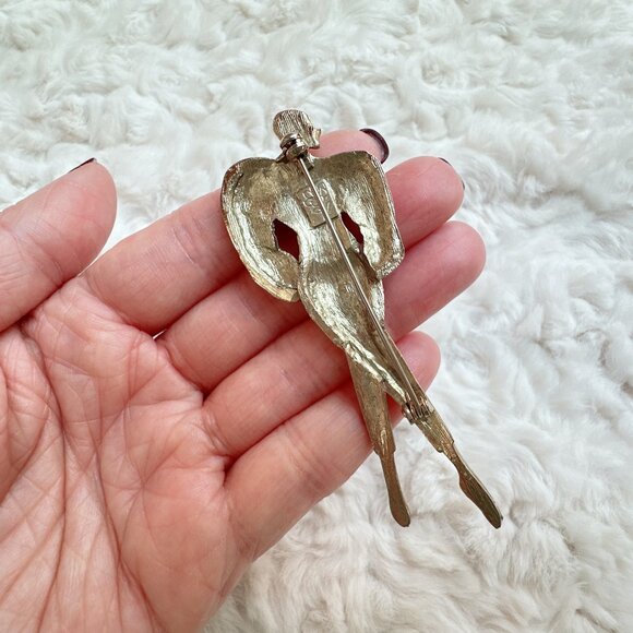 Vintage Art Deco Lady Pink Brooch - Picture 2 of 7